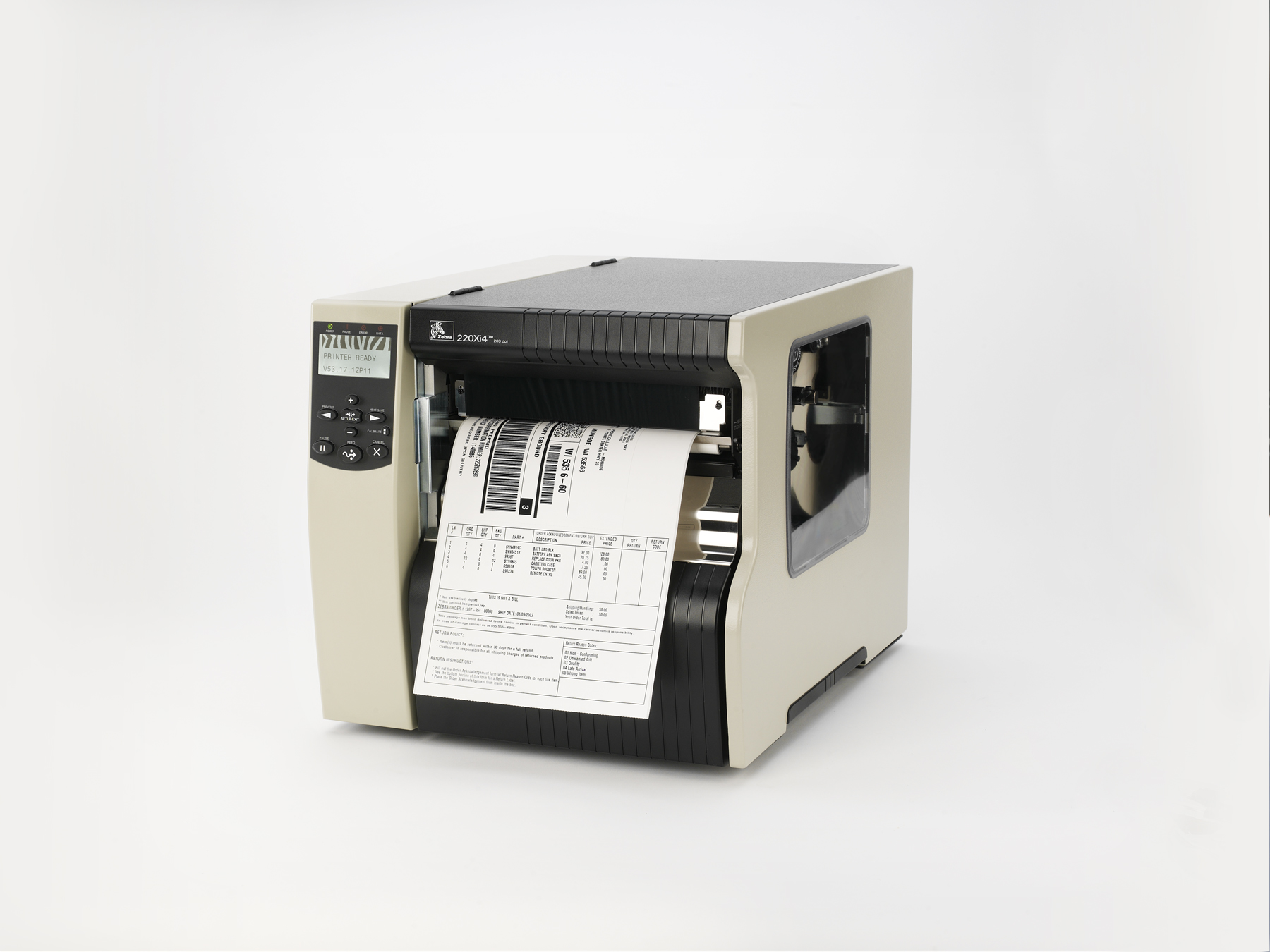 Принтер этикеток Zebra 220Xi4 (254 мм/сек, 203dpi, Ethernet) (220-80E-00003), цена модели - $7,084.36